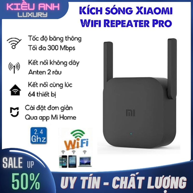 Kích Sóng Wifi Xiaomi Repeater Pro Băng Thông 300Mbps Tần Số 2.4 GHz Kết Nối Tối Đa 64 Thiết Bị - Bảo Hành 12 Tháng