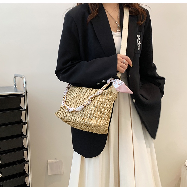 Túi Đeo Vai Đan Rơm Thời Trang Dễ Phối Đồ Cho Nữ