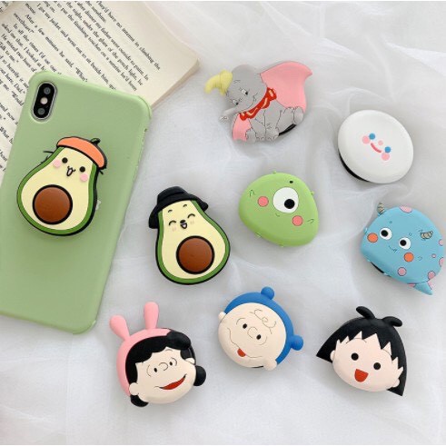 Gía đỡ điện thoại trái bơ Store4girls, nút silicon gắn đệm đỡ điện thoại để bàn, pop điện thoại  hình trái bơ dễ thương