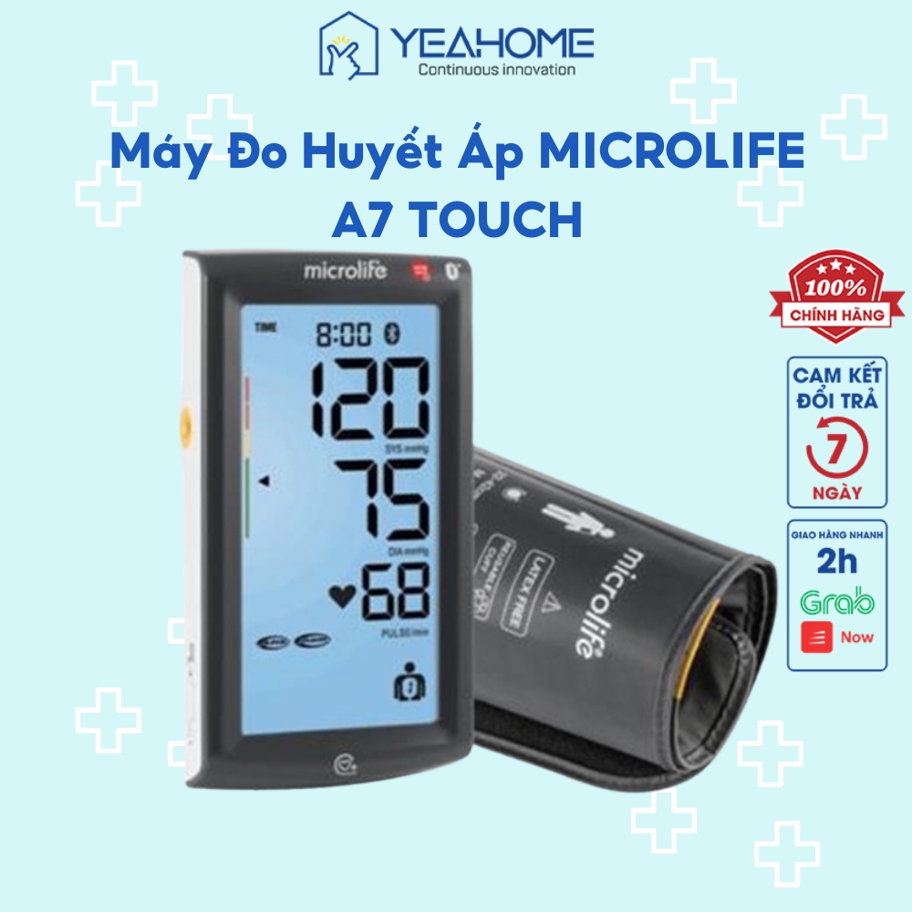 Máy Đo Huyết Áp Bluetooth Microlife BP A7 Touch Đo Huyết Áp Và Nhịp Tim - YeahomeCare Saigon