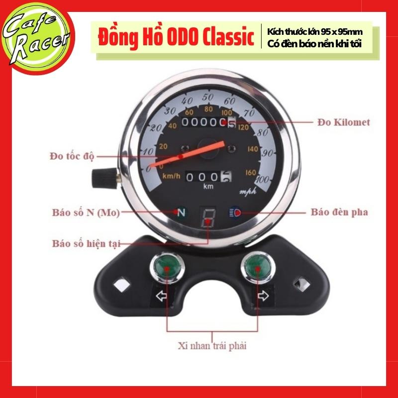 Đồng hồ đo km cao cấp loại lớn có báo số dành cho xe độ CAFE RACER và các dòng xe PKL
