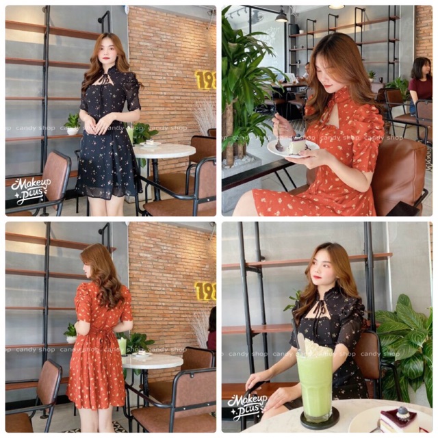 Đầm Hoa Cổ Khoét Bigsize ( Có Ảnh Thật)