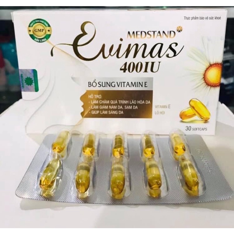 Viên uống đẹp da , sáng da Evimas 400IU - ngừa nám da, sạm da, da khô
