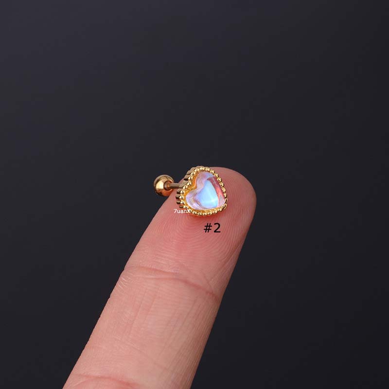 1 Chiếc Bông Tai Hình Trái Tim Bằng Thép Không Gỉ Dài 20 Mét Dài 6mm