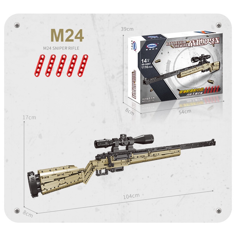 Đồ Chơi Lắp Ráp Kiểu Lego CSGO PUBG Mô Hình M24 XINGBAO XB-24007 Với 1116 Mảnh Ghép