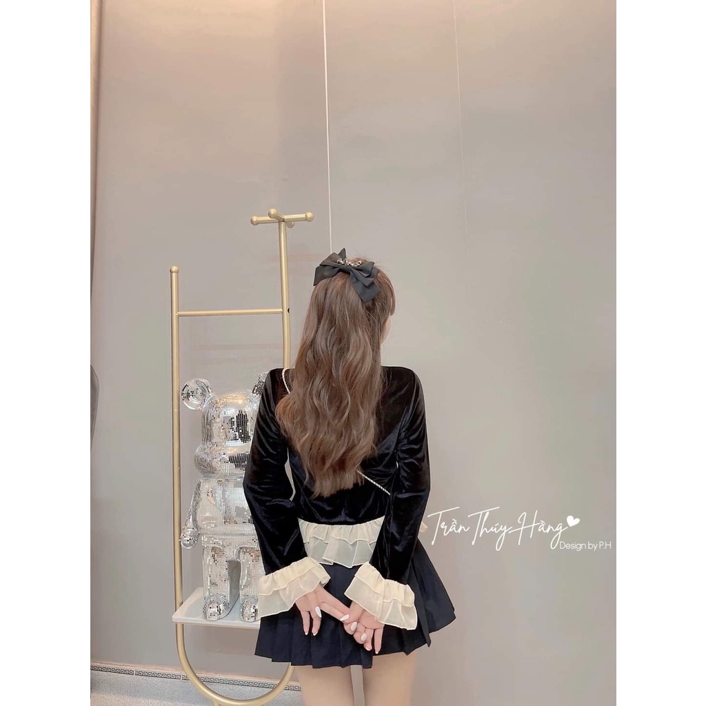 [ Hàng Cao Cấp Loại 1 Có Video ] Áo Nhung Bèo Dài Tay, Chất Liệu Nhung Cao Cấp Dễ Phối Đồ - LOLY Store CD159