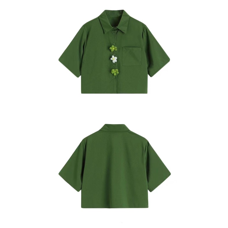 Áo Sơ Mi Tay Ngắn Dáng Rộng Phong Cách Hàn Quốc Mới Dành Cho Nữ