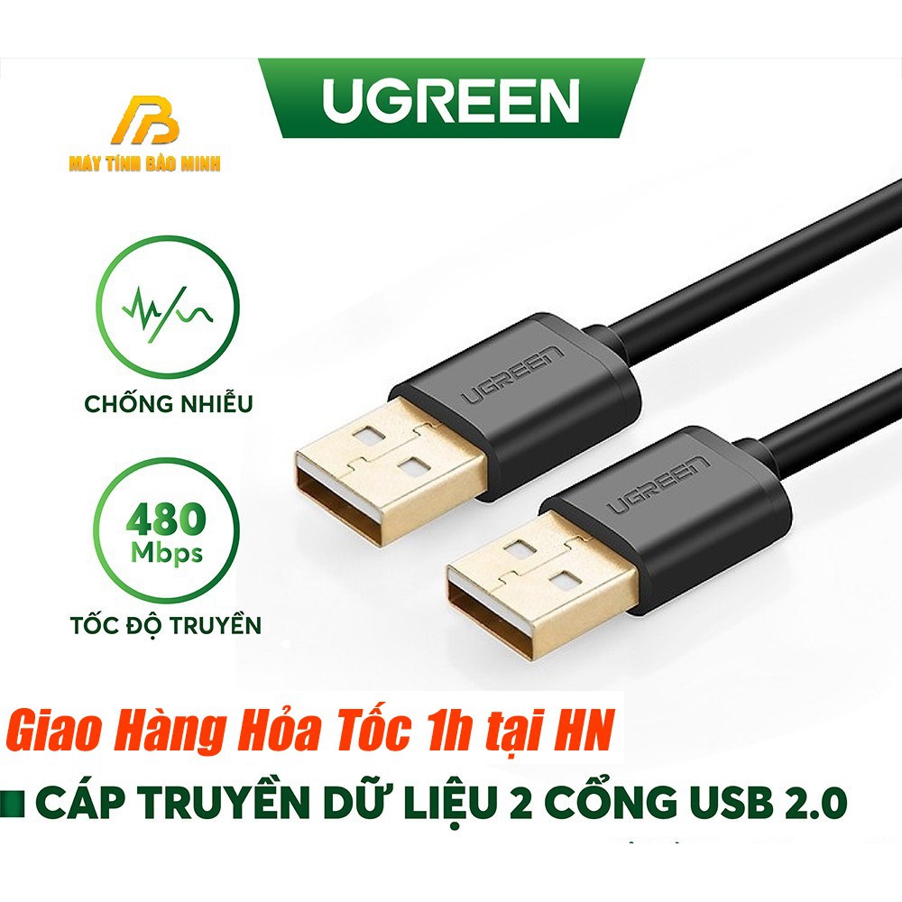 Dây USB 2 Đầu Đực Ugreen 10310 dài 1.5m - Cáp USB 2.0 Chính Hãng