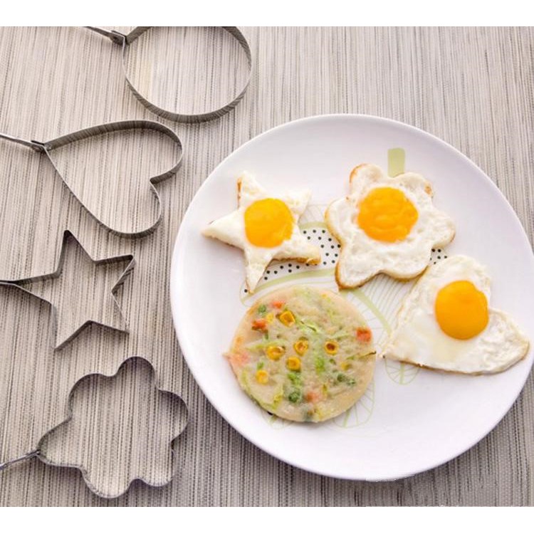 Khuôn Chiên Trứng Cho Nhà Bếp Chất Liệu Thép Không Gỉ Có Tay Cầm Nhựa Chống Bỏng Tiện Lợi | BigBuy360 - bigbuy360.vn