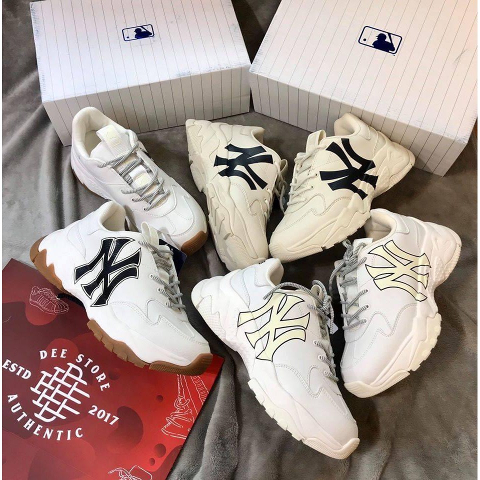 Giày MLB Chính Hãng NY New York MLB NY Trắng NY Chữ Đen