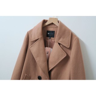 Áo Khoác Dạ Lông Cừu Màu Camel