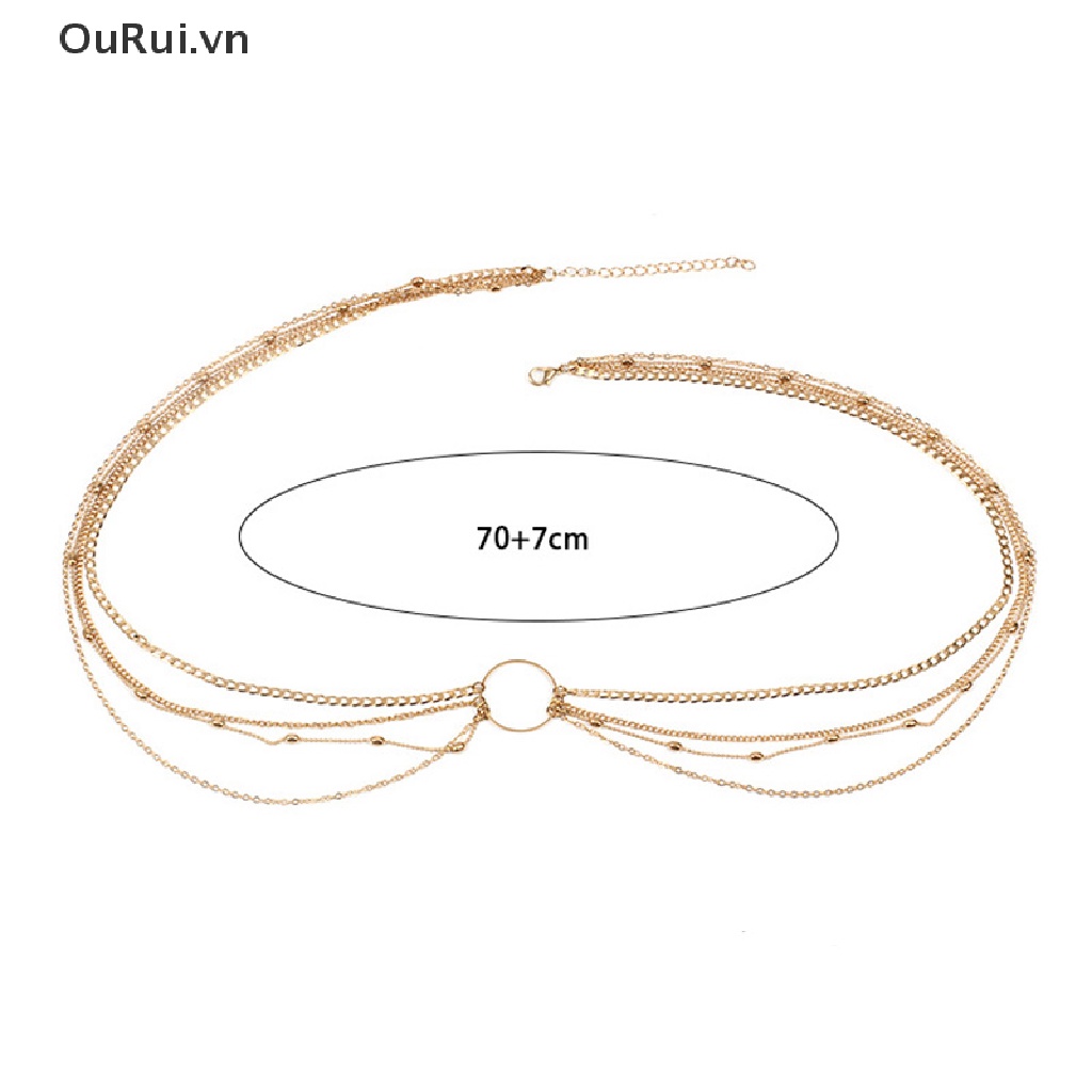 Dây Xích Đeo Hông Nhiều Tầng Màu Vàng Phong Cách Bohemian Thời Trang Cho Nữ