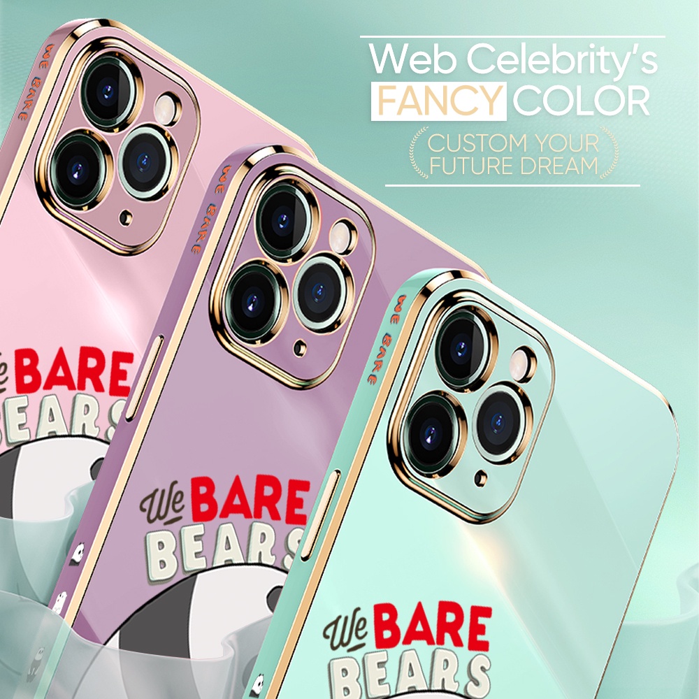 Xiaomi Redmi 10 10C 9 9A 9T 9C 8 8A 5G For Phone Case Soft Casing Silicone Cartoon Panda Electroplating Full Cover Shockproof TPU Cases