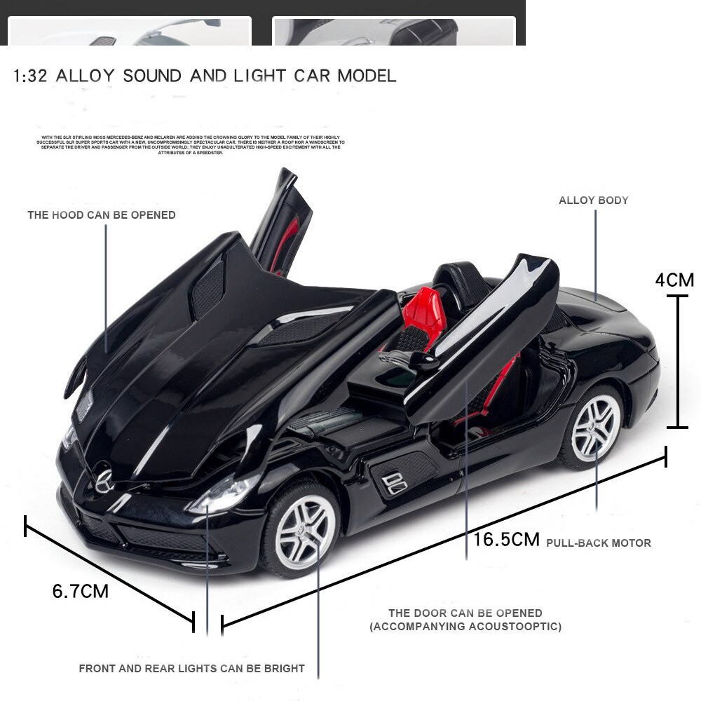 Ô tô Mô hình xe đua cao cấp Mercedes Benz SLR tỉ lệ 1:24 PKHROTO001