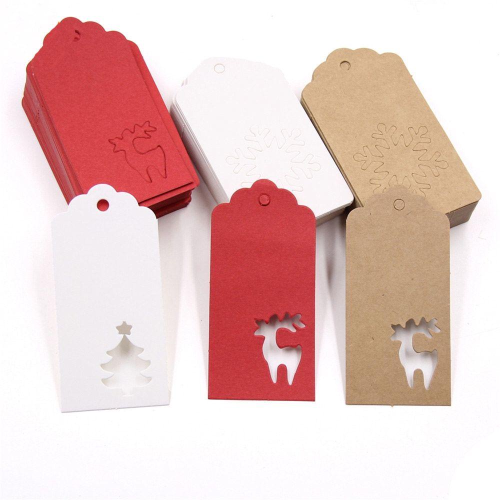 Bộ 50 Miếng Dán Trang Trí Túi Kẹo Giáng Sinh Hình Ngôi Sao &amp; Ông Già Noel DIY