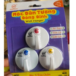 Vỉ 3 móc dán tường có đinh đóng loại 3cái cùng mẫu
