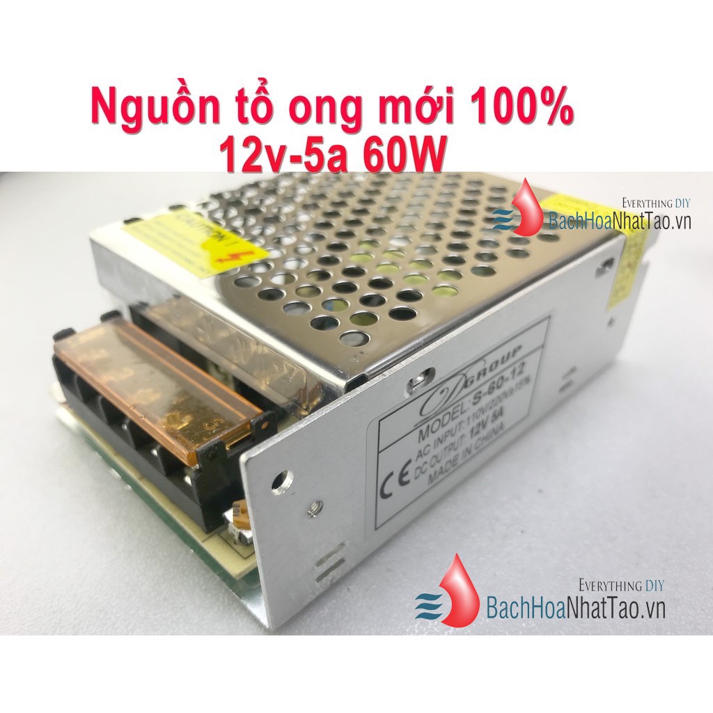 Nguồn tổ ong 12v - 5A 60W Mới 100%