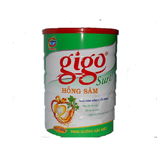 GIGO SURE Hồng sâm 900 Gr : sữa bột giúp phòng ngừa loãng xương, xơ vữa động mạch và tiểu đường.