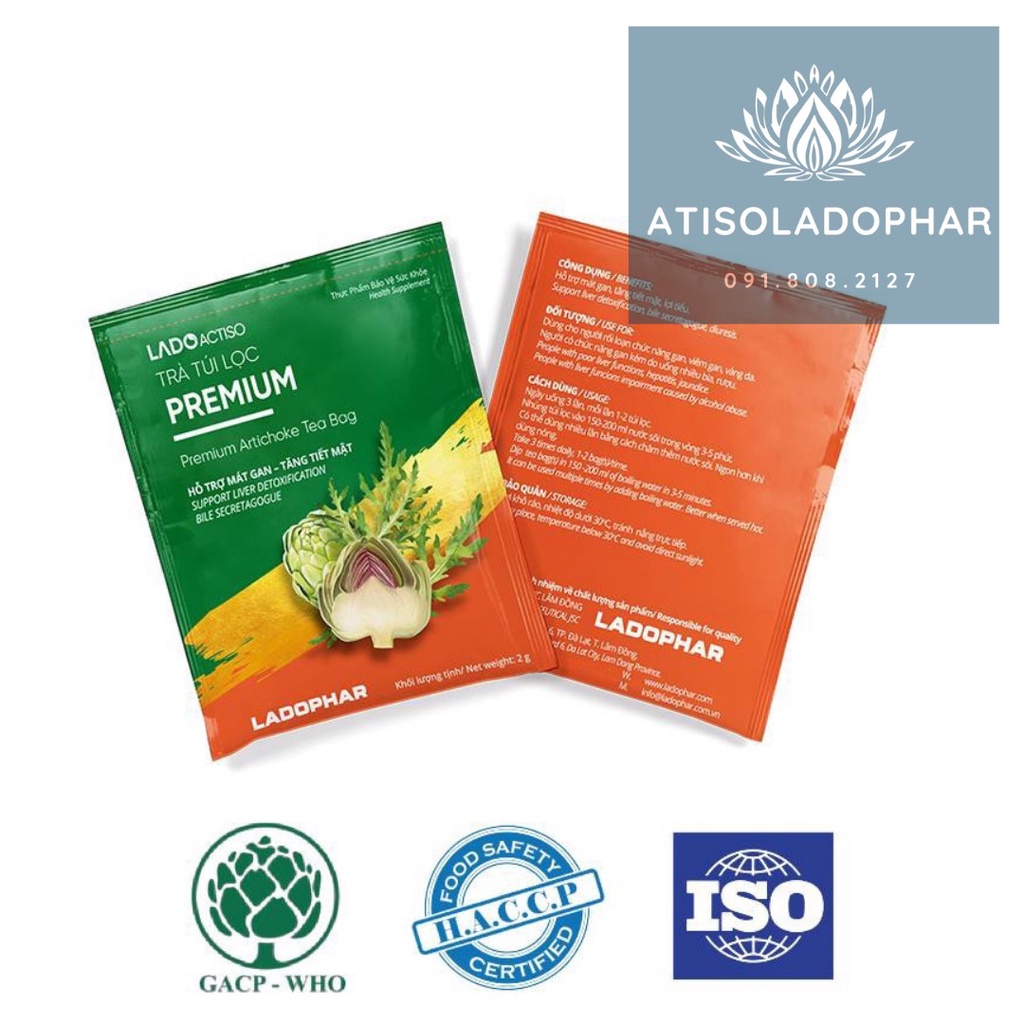 [GIÁ RẺ] TRÀ ATISO / ACTISO PREMIUM LADOPHAR MÁT GAN - Hộp 20 túi