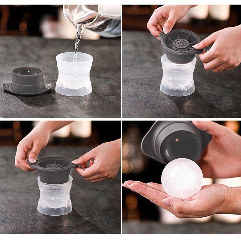 Khuôn làm đá viên Ossayi hình tròn tái sử dụng tiện lợi