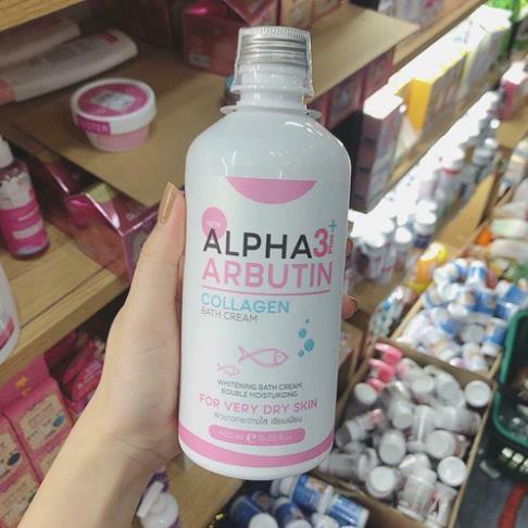 .Sữa Tắm Dưỡng Trắng Da ALPHA ARBUTIN 3+ Plus COLLAGEN Bath Cream 350ml - [Thái Lan]