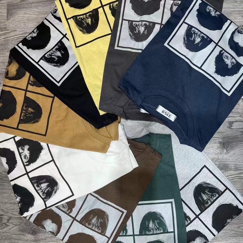 Áo thun nữ tay lỡ form rộng 3158 in hình chất cotton khô hàng Quảng Châu ANDOSA AT15