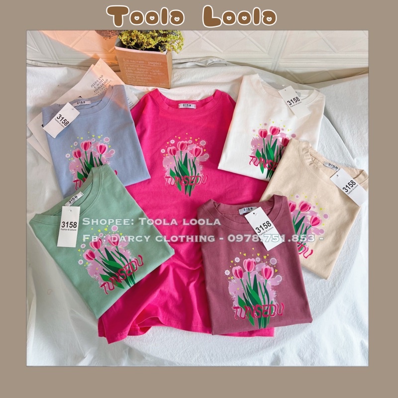 Áo thun 3158 ✨ FREESHIP ✨ hoa tulip Tunsedu áo phông cotton nữ