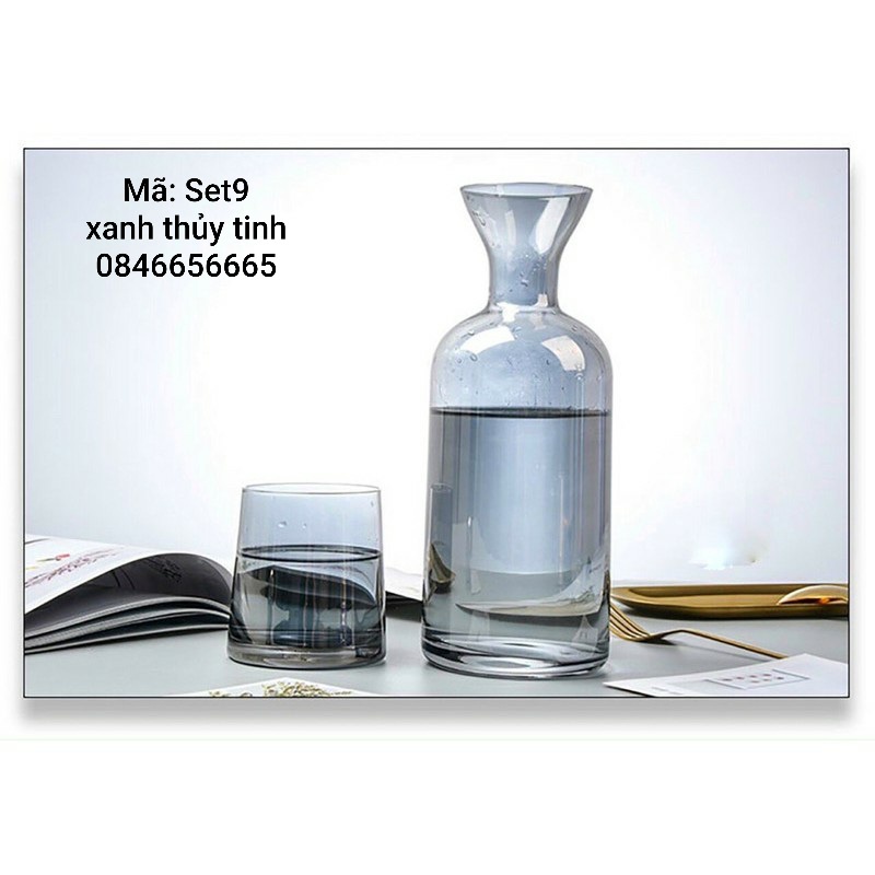 Set bình thuỷ tinh 1,2l + 2 cốc 250ml (3 màu)