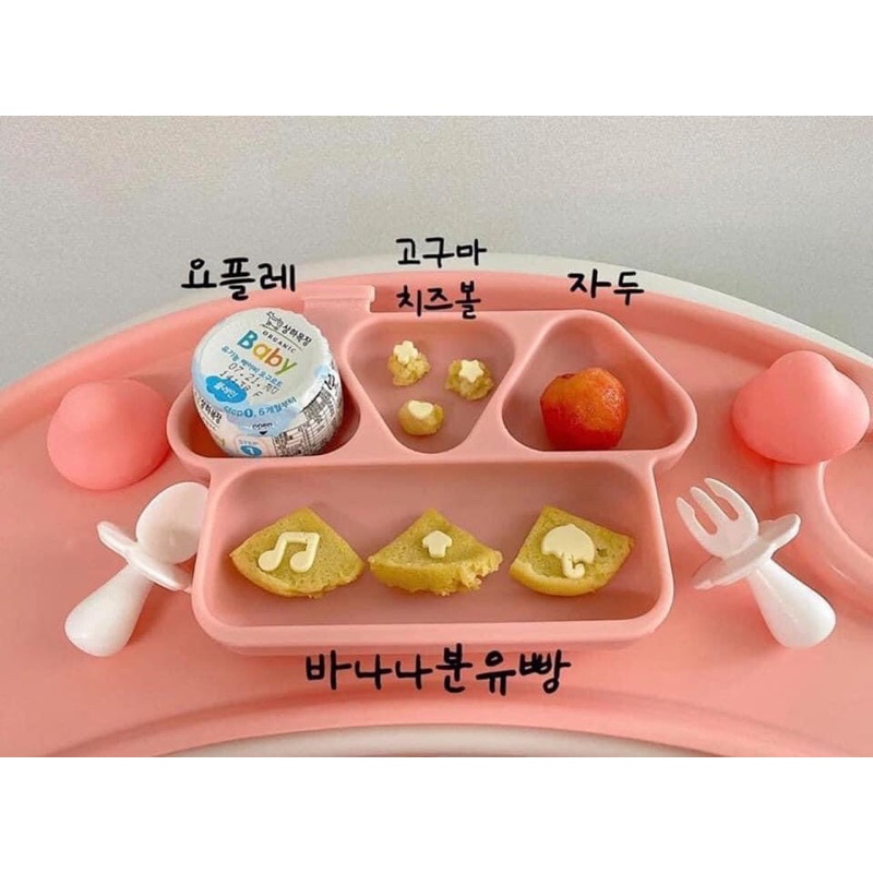 Khay ăn dặm silicon cao cap ngôi nhà Momma home