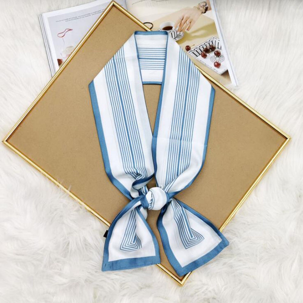 Khăn choàng cổ vải lụa nhân tạo đa năng thời trang sành điệu cho nữ 15*145cm