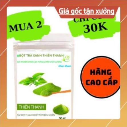 Bột Trà Xanh Nguyên Chất Hanmade Thiên Thanh Cao Cấp, Chọn Lọc,Bỏ Gân Trên Từng Lá Trà.