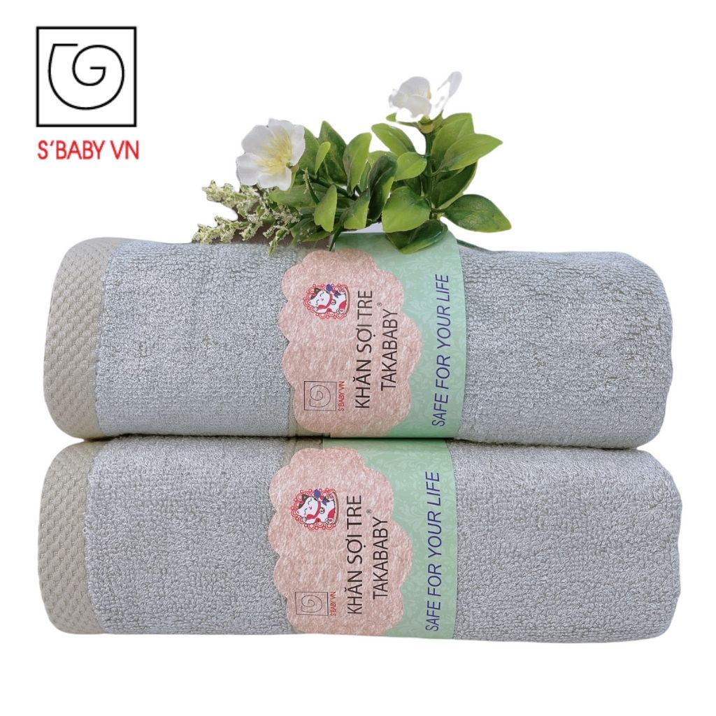 Combo 2 Khăn Quấn Đầu Sợi Tre Cao Cấp S'BABY 35x78cm Tiêu Chuẩn Xuất Nhật, An Toàn Cho Da - CB000013