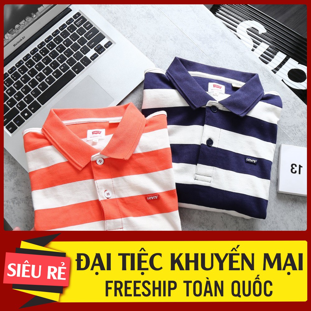 [Giá Huỷ Diệt] Áo Thun Trơn Polo Nam SỌC LEVI'S Xuất Xịn 100% ,Áo phông cổ bẻ Vnxk