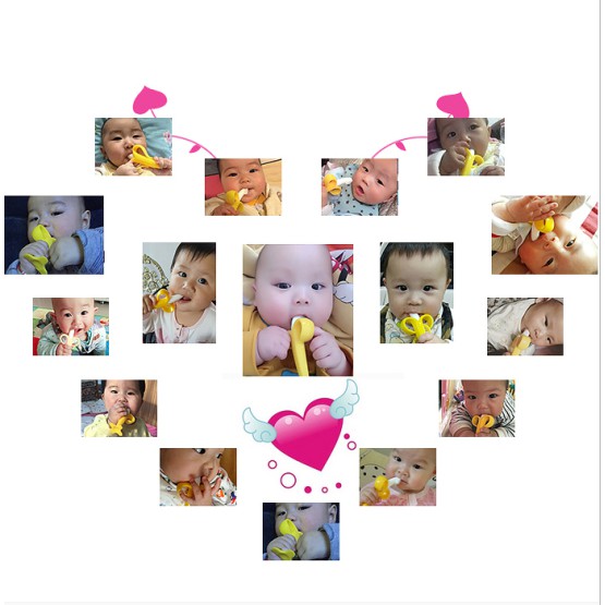 zavanese  Baby silicone chuối teether mol mol bé sơ sinh có thể luộc đồ chơi 0-3-6-12 tháng trái cây