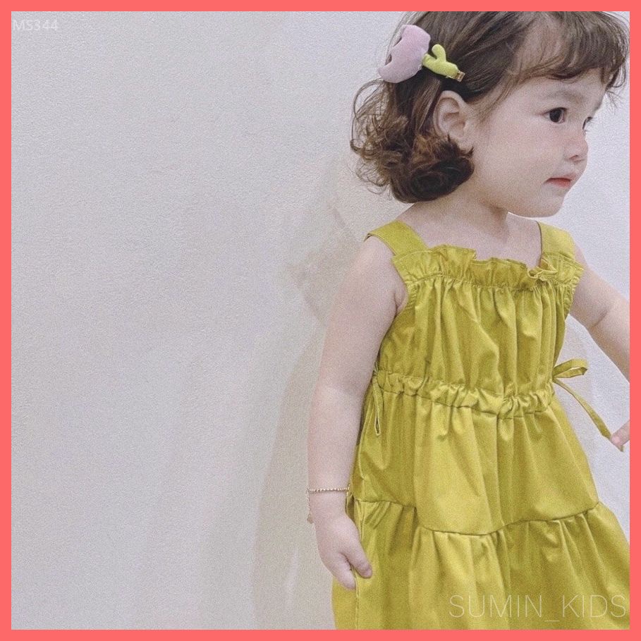 Váy sát nách bé gái - Váy trẻ em Sumin Kids - Chất thô mềm mát 3 tầng dáng babydoll