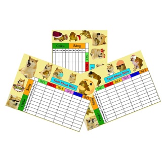 3 Thời khoá biểu Cheems, thời khoá biểu hình chó cheems