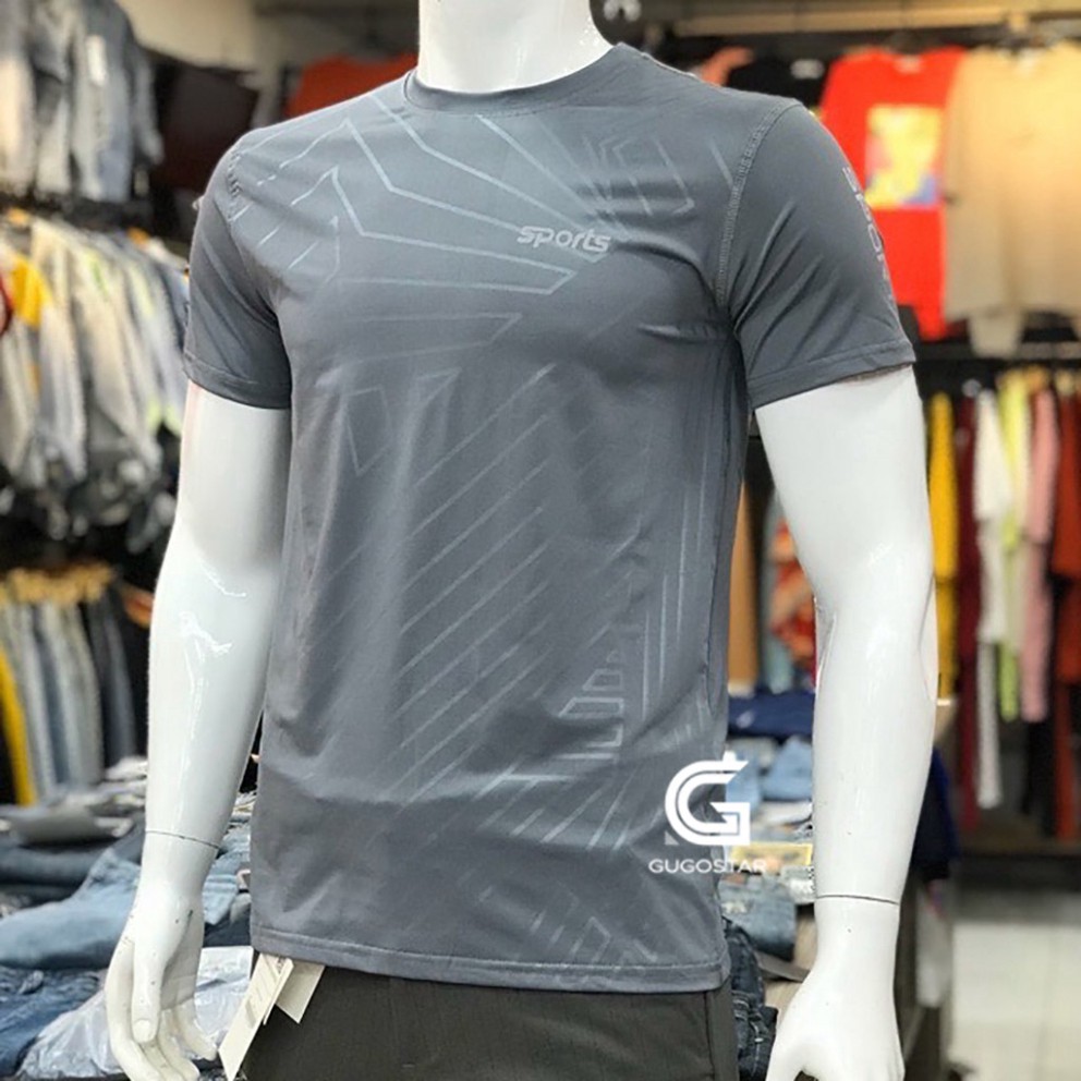 Áo Thun Nam Thể Thao SỌC NHUYỄN GUGOSTAR G370, Chất Thun Lạnh, Co Giãn 4 Chiều