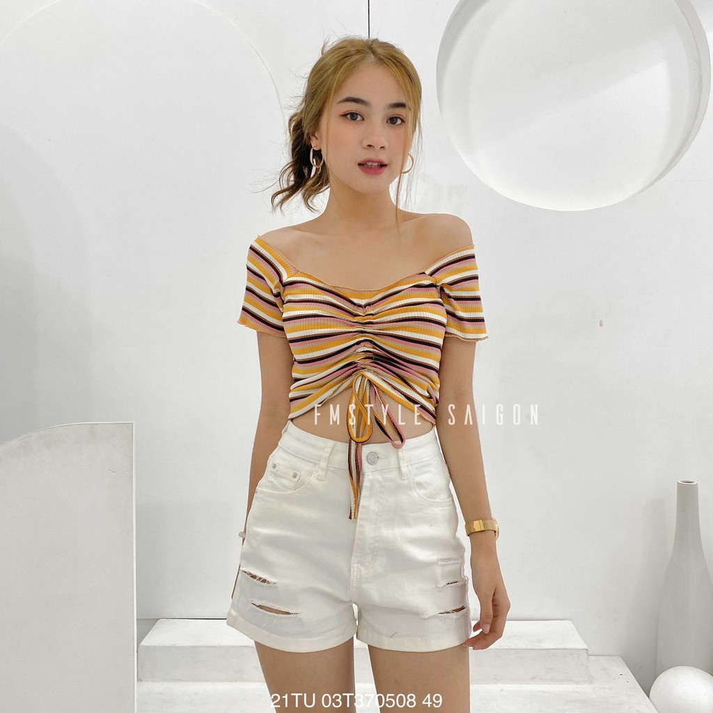 Áo thun tay ngắn VM STYLE rút dây cuốn biên 21TU12T370702 | BigBuy360 - bigbuy360.vn