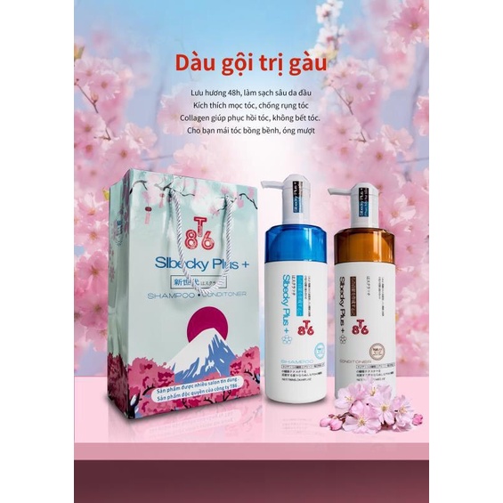 Bộ đôi dầu gội xả SLBECKY T86 plus 700ml tinh chất colagen siêu mềm