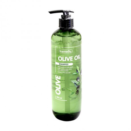 Dầu gội Pharmacity với tinh dầu olive giúp tóc chắc khỏe óng ả, phục hồi và giảm rụng và khô tóc