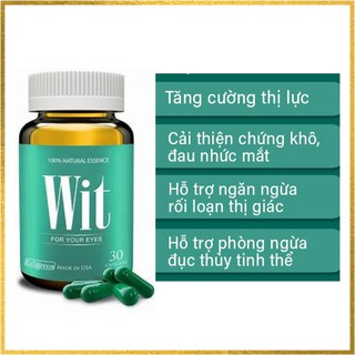 Wit viên uống tăng cường thị lực, giảm mờ và mỏi mắt, Wit bảo vệ võng mạc và thủy tinh thể