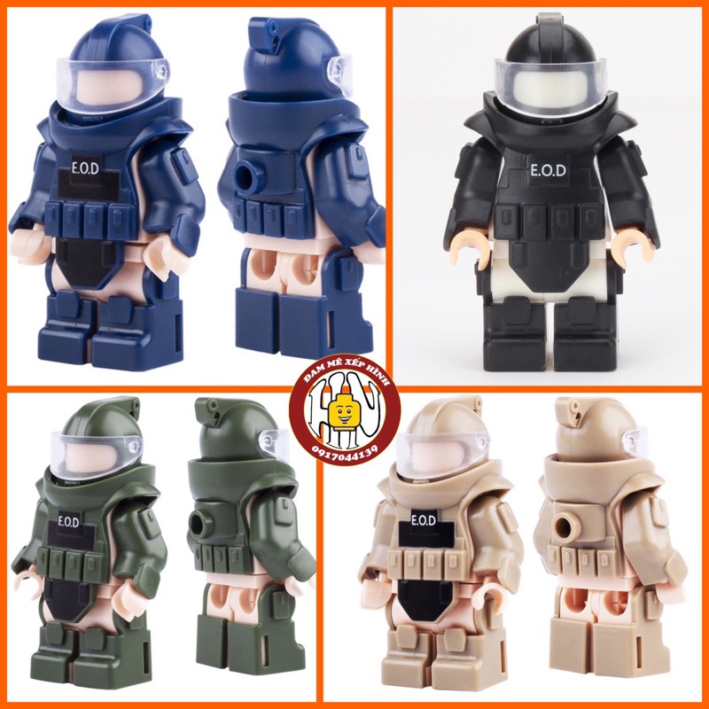 Đồ chơi xếp hình - Phụ kiện Minifigures Swat Army - Giáp EOD - Phá bom - Lính đặc nhiệm lắp ráp - Ảnh thật !