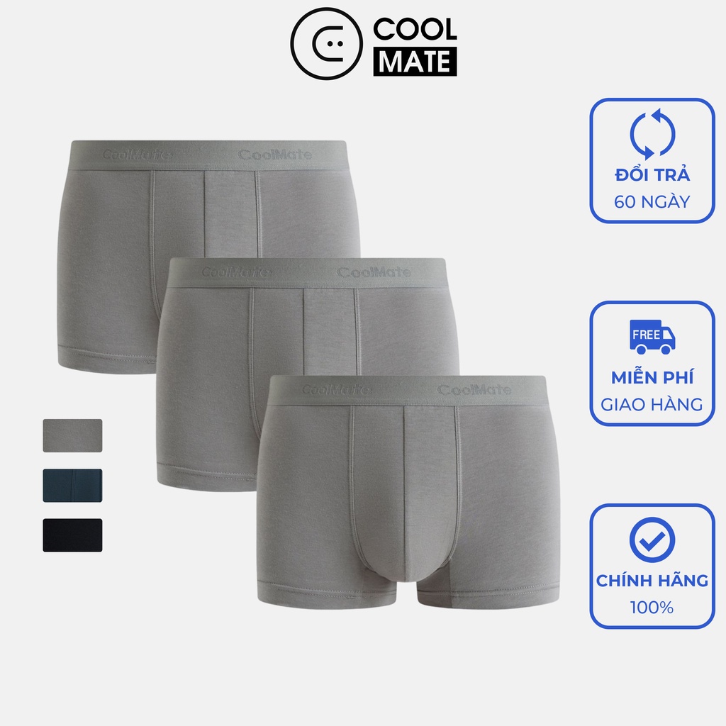 Combo 03 Quần lót Trunk Pima Cotton thấm hút tốt - thương hiệu Coolmate UH