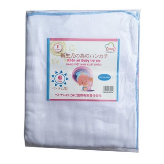Khăn tắm xô trắng 6 lớp và 4 lớp xuất Nhật loại đẹp size 75*75cm