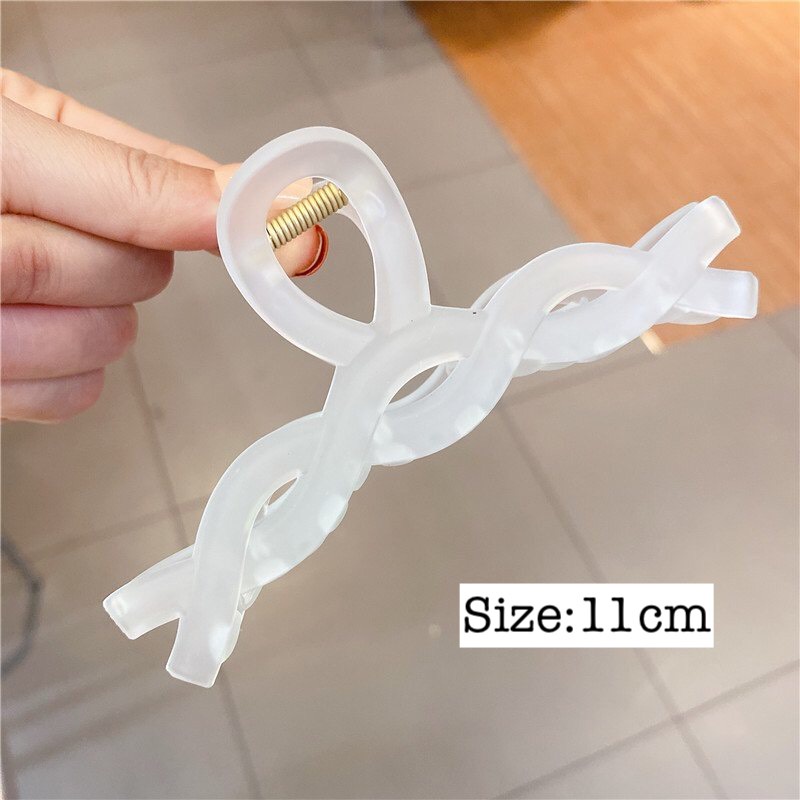 Kẹp tóc càng cua Hàn Quốc xinh Cặp tóc Xoắn trong suốt cỡ lớn nhiều màu đáng yêu hottrend phong cách cho nữ Aikimo KN3