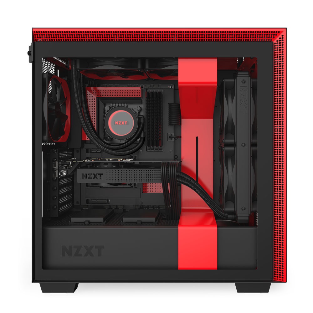 Vỏ Case NZXT H710 MATTE BLACK RED (Mini-ITX, MicroATX, ATX, EATX)