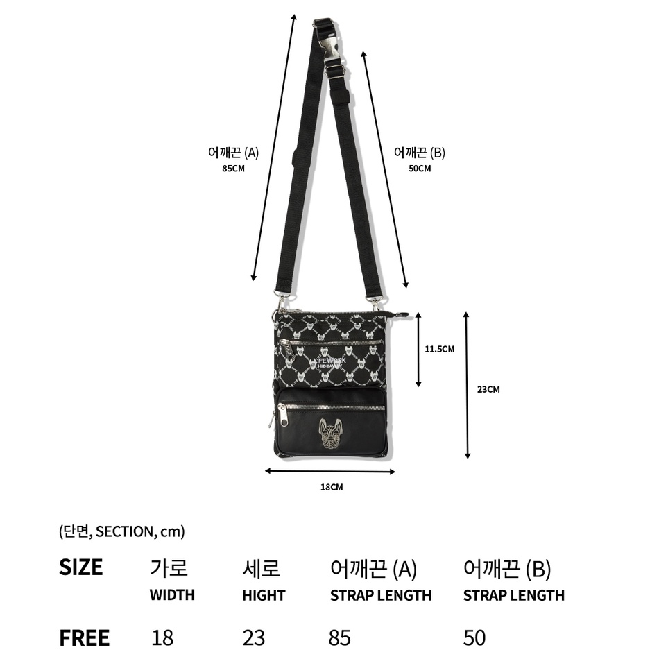 Túi đeo chéo Lifework Jacquard Monogram 3WAY Bag LW225BG453