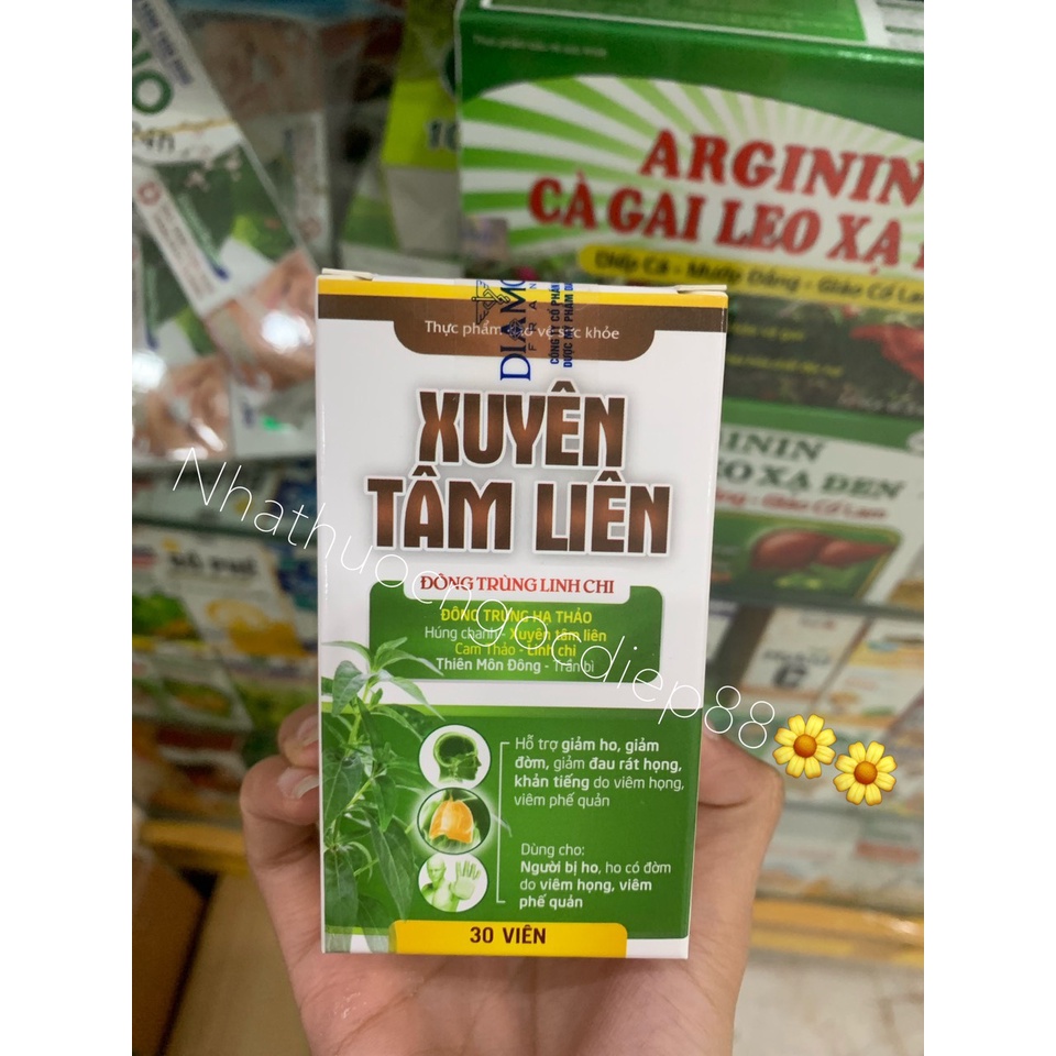 Viên Uống Xuyên Tâm Liên Đông Trùng Hạ Thảo Linh Chi - Giảm Nhanh Các Vấn Đề Đường Hô Hấp (Lọ 30 viên)