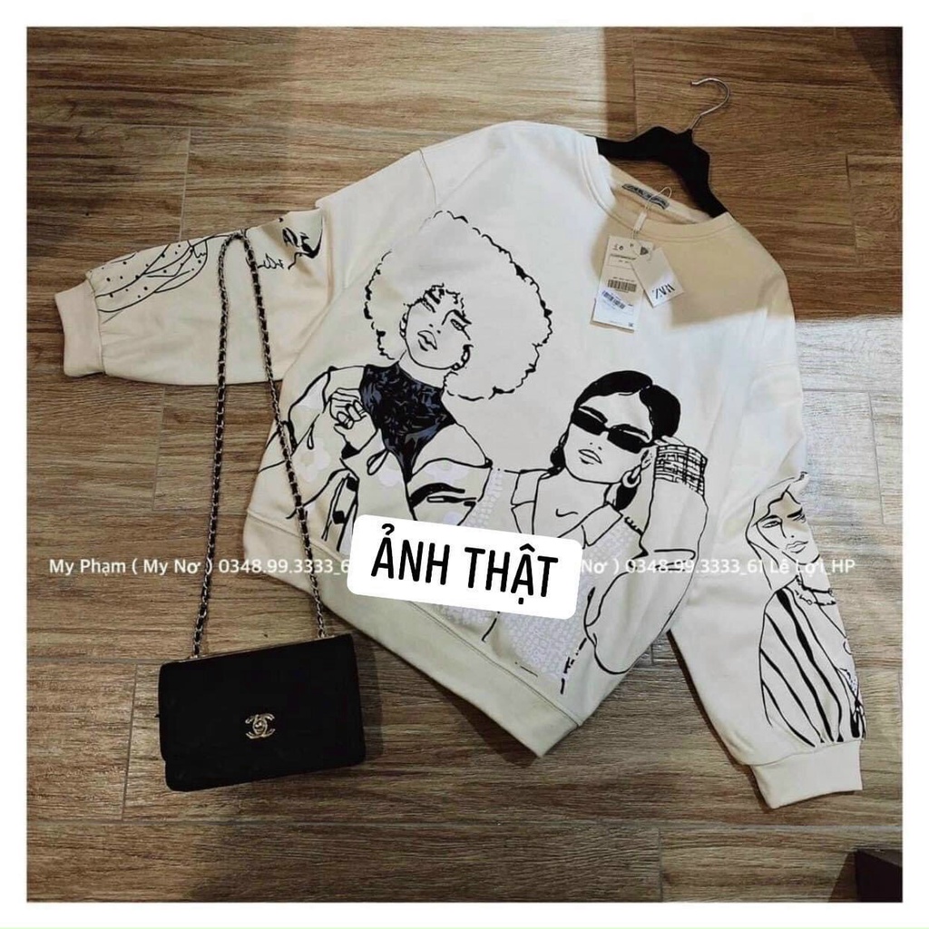 Áo Sweater Nỉ In Hình Cô Gái Áo Thun nữ Dài Tay Cổ Tròn,áo phông unisex | BigBuy360 - bigbuy360.vn