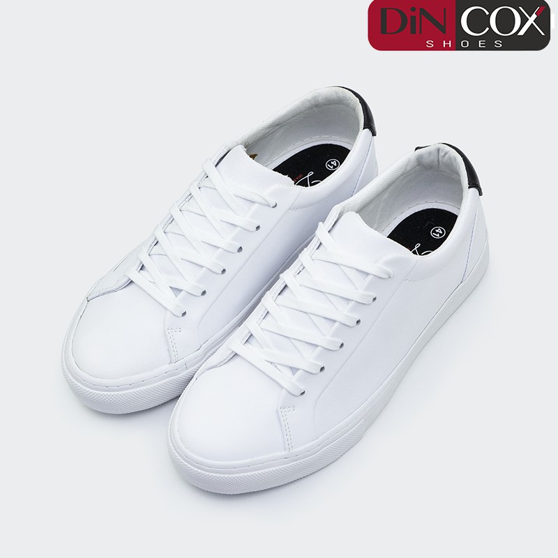 Giày Sneaker Da Unisex DINCOX D20 Năng Động Cá Tính White/Black